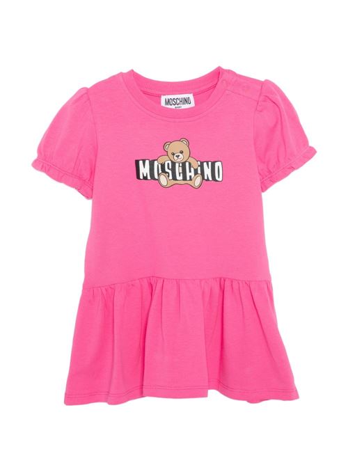 Abito bambina Moschino Baby rosa con logo Teddy Bear MOSCHINO BABY | MAV0C7LBA0050533